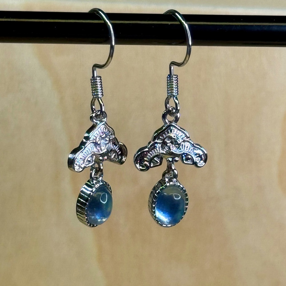 Silver Plated Moonstone Earrings - Small NWT